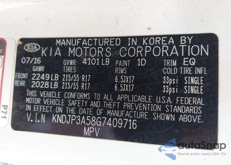 2016 Kia Soul + из США, поврежденный, VIN KNDJP3A58G7409716